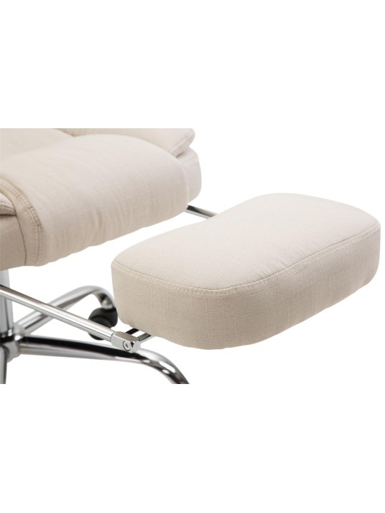 Chaise de bureau Castle en tissu, crème