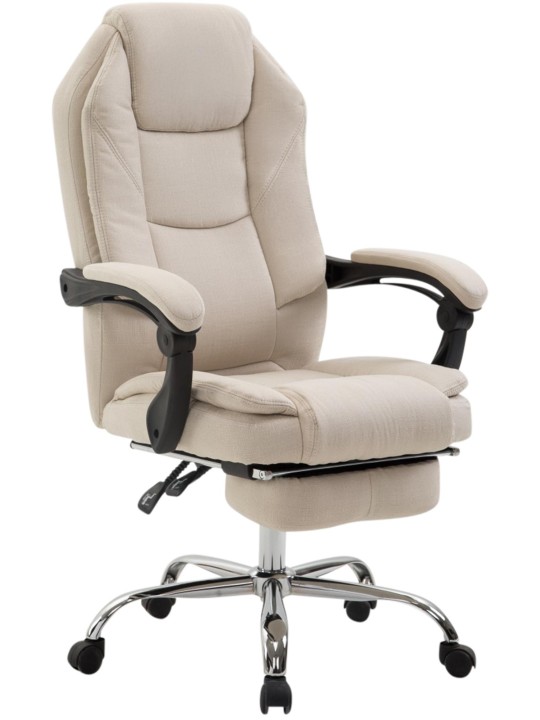 Chaise de bureau Castle en tissu, crème