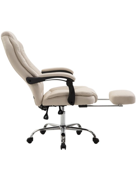 Chaise de bureau Castle en tissu, crème