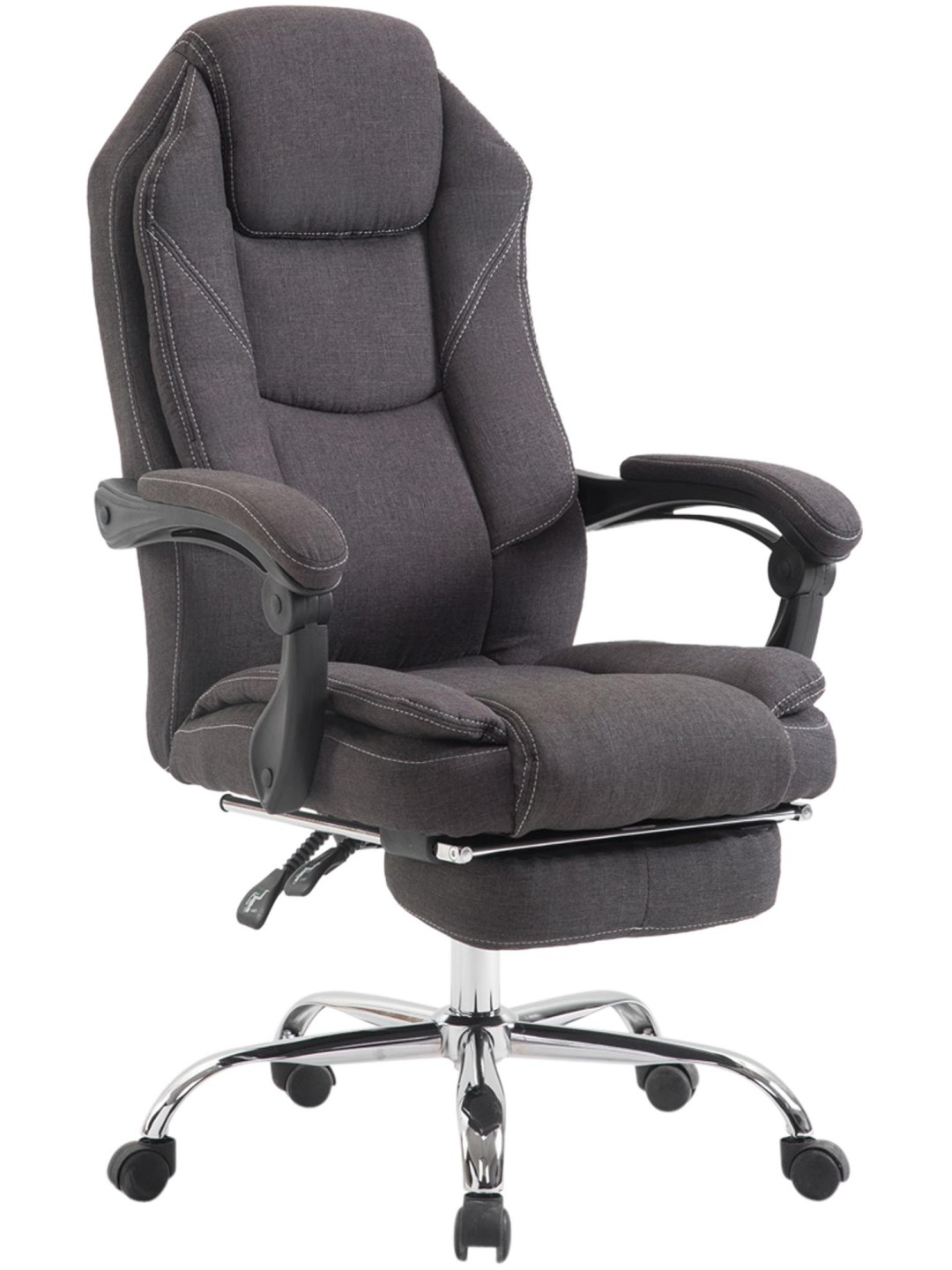 Chaise de bureau Castle en tissu, gris foncé