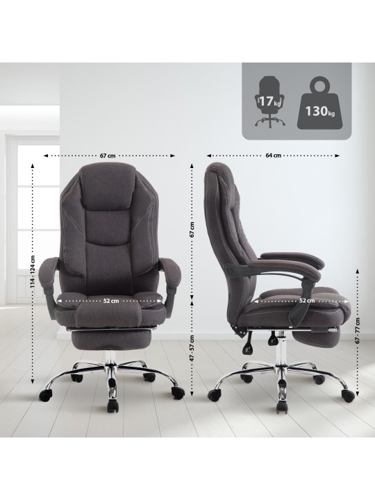 Chaise de bureau Castle en tissu, gris foncé Chaise de bureau Castle en tissu, gris foncé