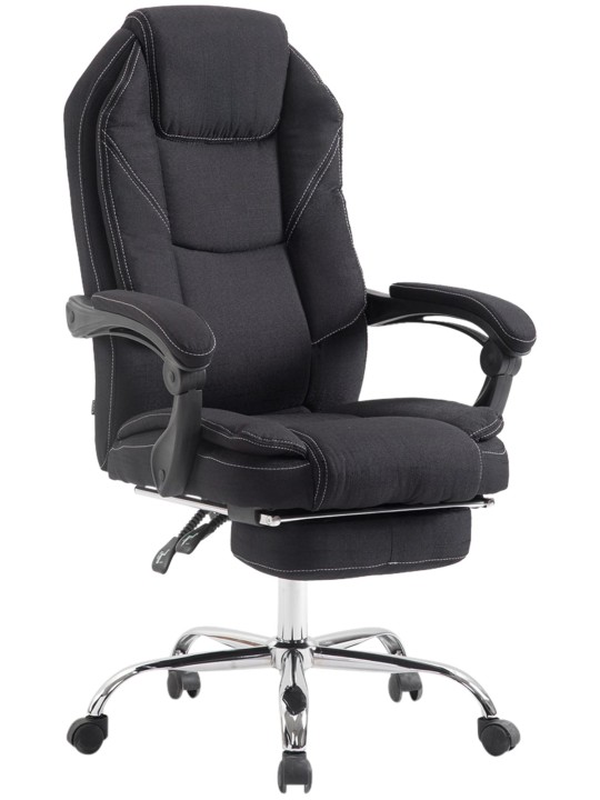 Chaise de bureau Castle en tissu, noir