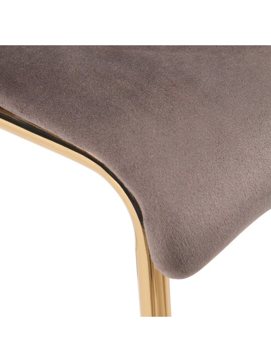 Tabouret de bar Hoover Velours 4 pieds Or, brun Tabouret de bar Hoover Velours 4 pieds Or, brun