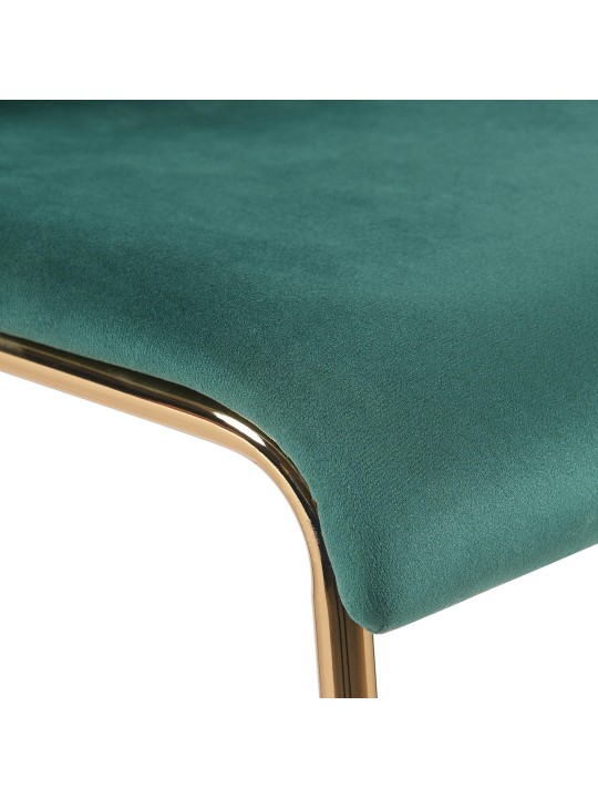Tabouret de bar Hoover Velours 4 pieds Or, vert