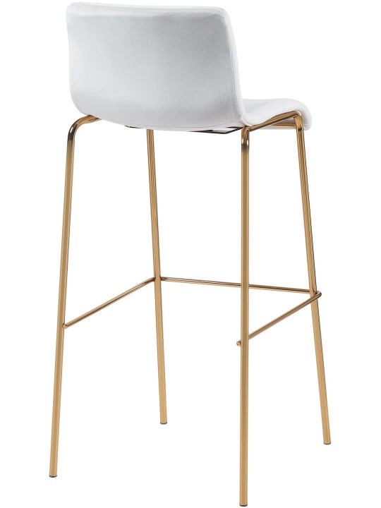 Tabouret de bar Hoover Velours 4 pieds Or, crème Tabouret de bar Hoover Velours 4 pieds Or, crème