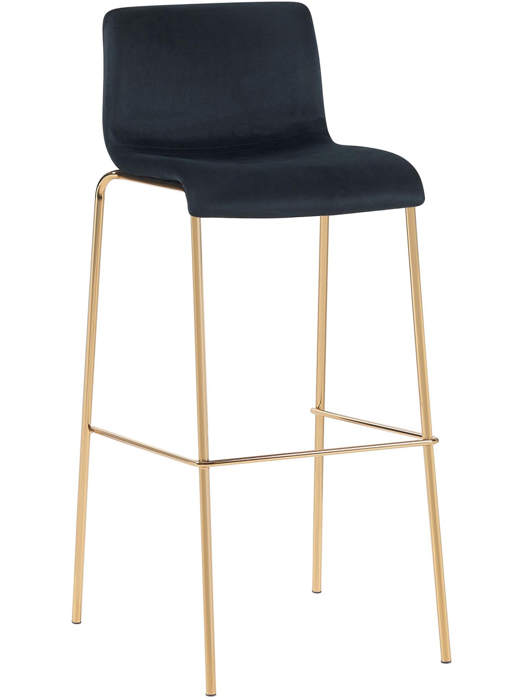Tabouret de bar Hoover Velours 4 pieds Or, noir