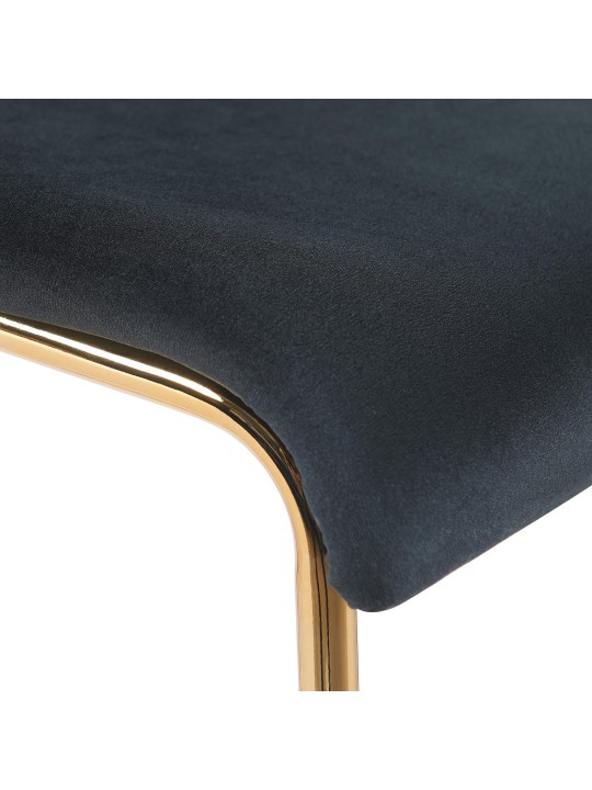 Tabouret de bar Hoover Velours 4 pieds Or, noir Tabouret de bar Hoover Velours 4 pieds Or, noir