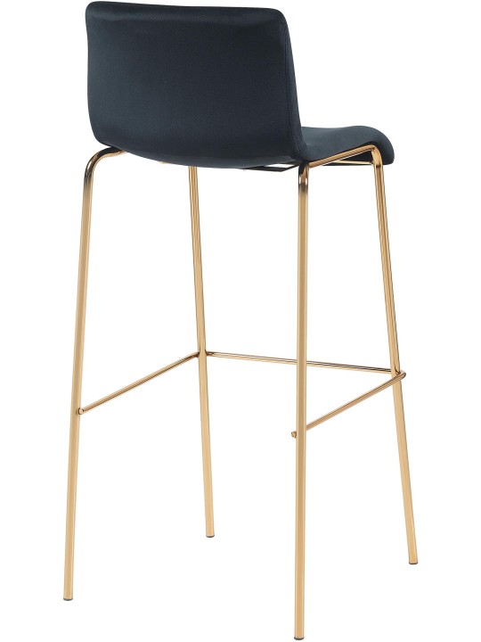 Tabouret de bar Hoover Velours 4 pieds Or, noir Tabouret de bar Hoover Velours 4 pieds Or, noir