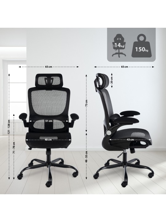 Chaise de bureau Kaylee, noir