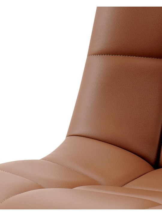 Chaise de salle à manger Antibes simili cuir, brun foncé