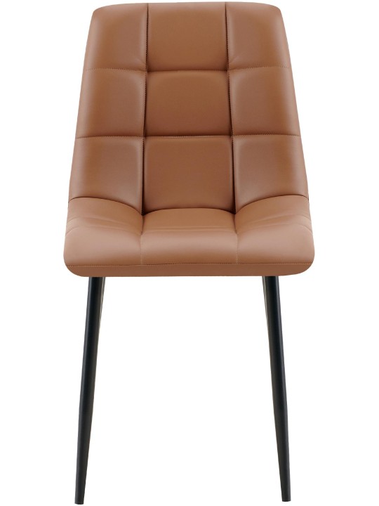 Chaise de salle à manger Antibes simili cuir, brun foncé