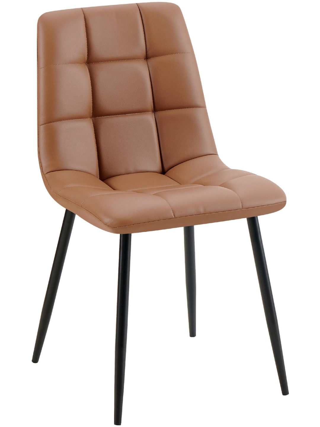 Chaise de salle à manger Antibes simili cuir, brun foncé