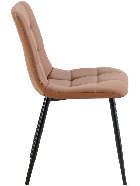 Chaise de salle à manger Antibes simili cuir, brun foncé