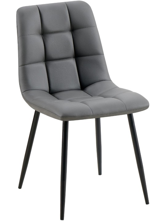 Chaise de salle à manger Antibes simili cuir, gris foncé Chaise de salle à manger Antibes simili cuir, gris foncé