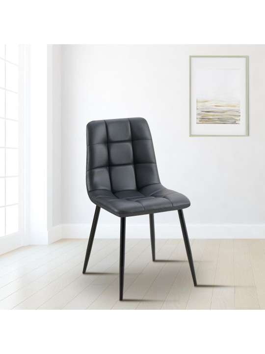 Chaise de salle à manger Antibes simili cuir, noir Chaise de salle à manger Antibes simili cuir, noir
