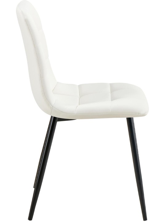 Chaise de salle à manger Antibes simili cuir, blanc