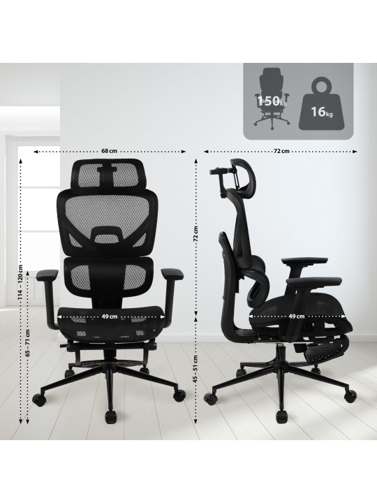 Chaise de bureau Beresford, noir