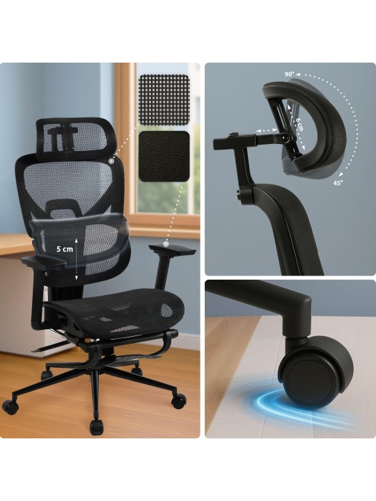 Chaise de bureau Beresford, noir