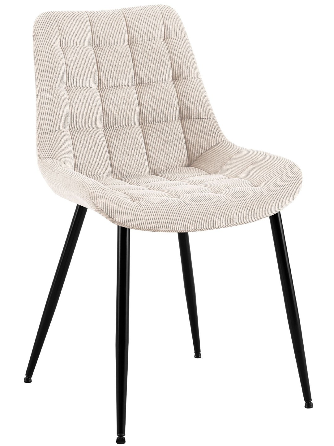 Chaise de salle à manger Sardna Cord, crème