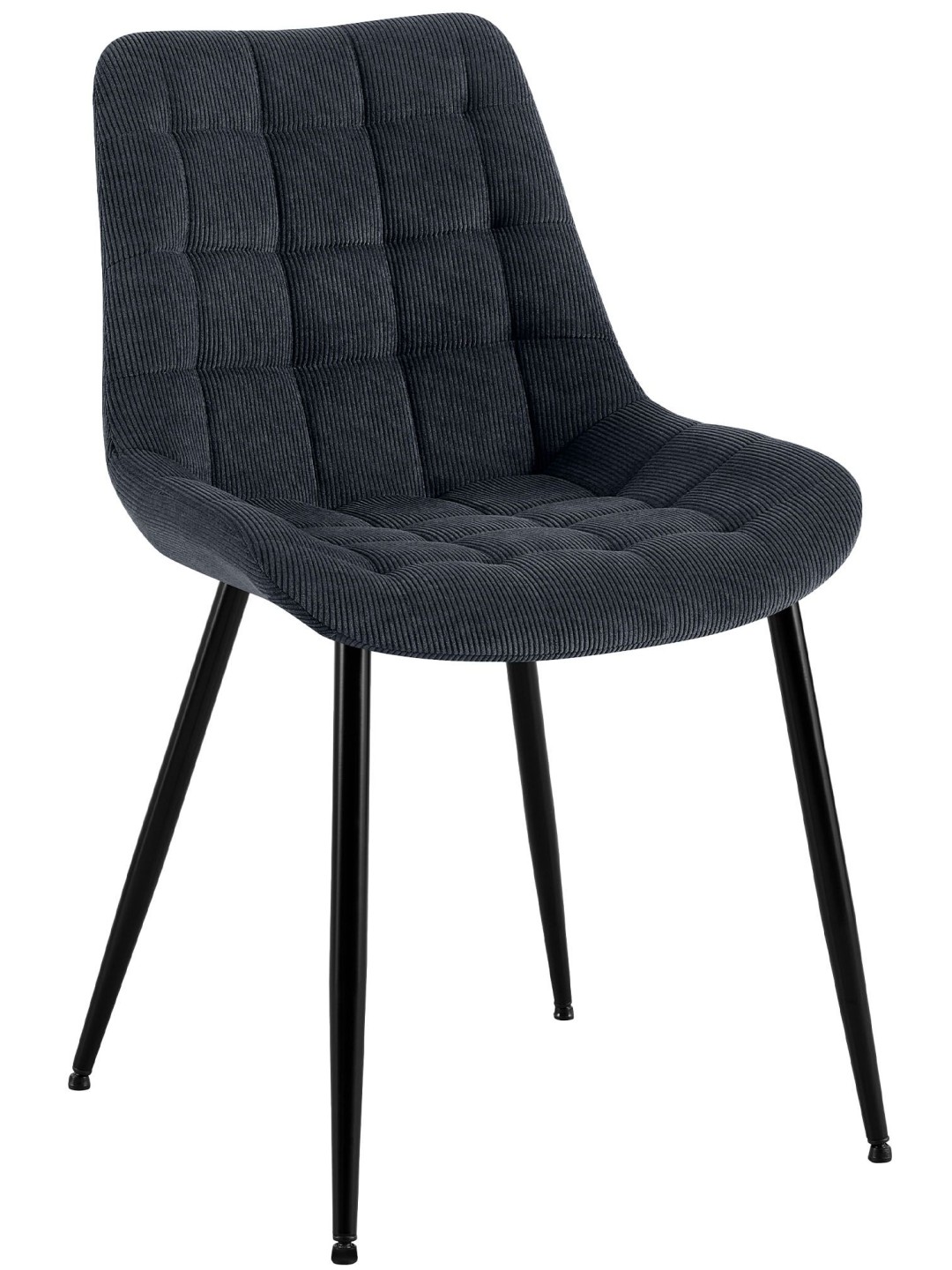 Chaise de salle à manger Sardna Cord, noir