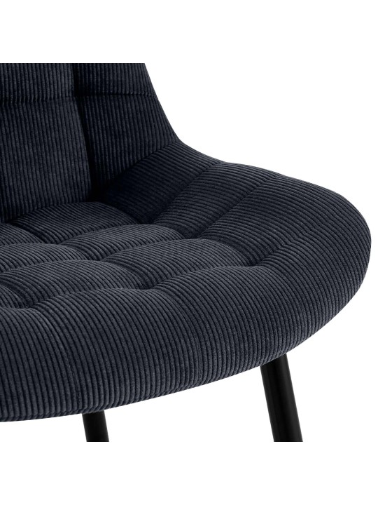 Chaise de salle à manger Sardna Cord, noir Chaise de salle à manger Sardna Cord, noir