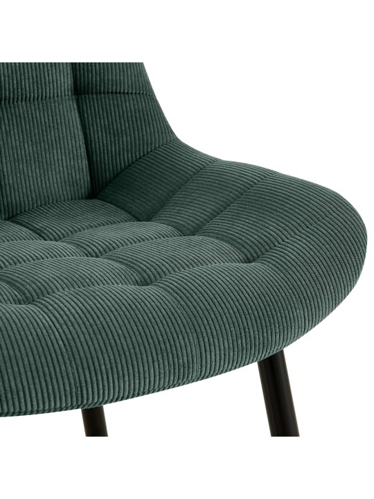 Chaise de salle à manger Sardna Cord, vert Chaise de salle à manger Sardna Cord, vert