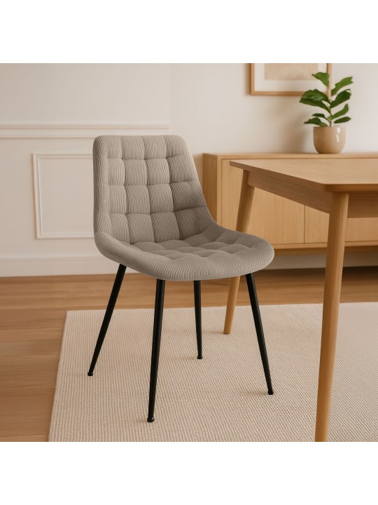 Chaise de salle à manger Sardna Cord, taupe Chaise de salle à manger Sardna Cord, taupe