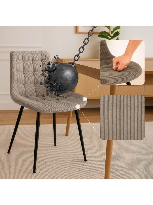 Chaise de salle à manger Sardna Cord, taupe Chaise de salle à manger Sardna Cord, taupe