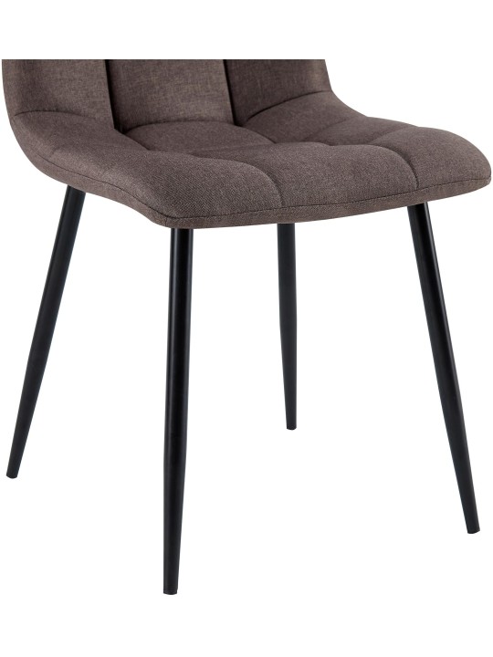Lot de 4 chaises de salle à manger tissu Antibes, brun