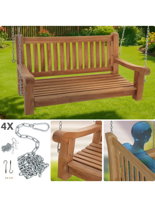 Banc à bascule Joyce 120 cm, teck