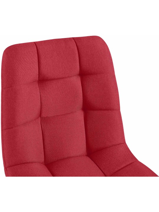 Lot de 4 chaises de salle à manger tissu Antibes, rouge