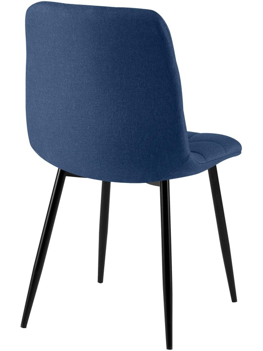 Lot de 4 chaises de salle à manger tissu Antibes, bleu