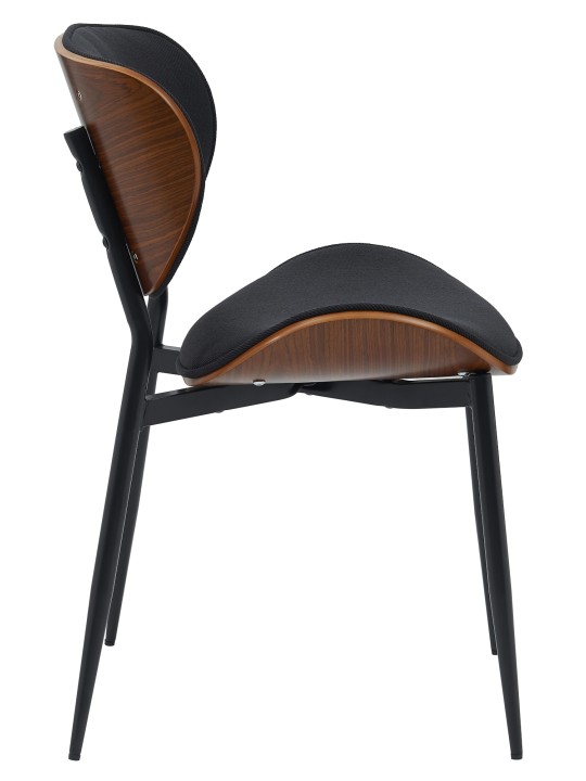 Lot de 2 chaises de salle à manger Enid tissu, noyer/noir Lot de 2 chaises de salle à manger Enid tissu, noyer/noir