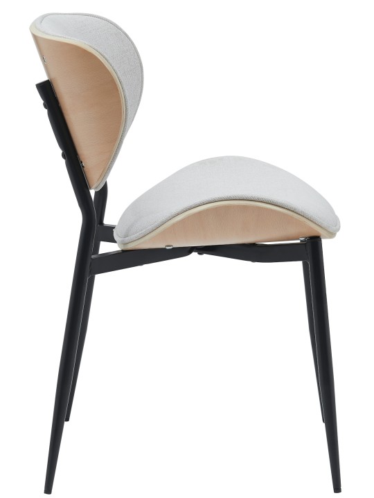 Lot de 2 chaises de salle à manger Enid tissu, naturel/crème