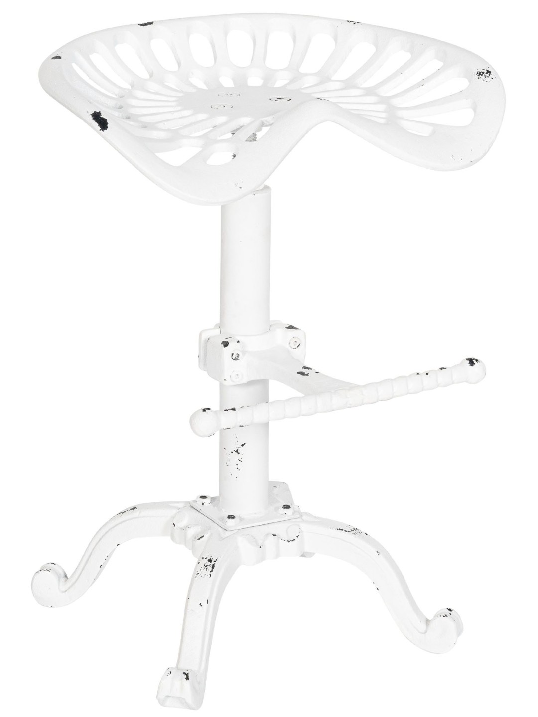 Tabouret de bar Butch, blanc antique