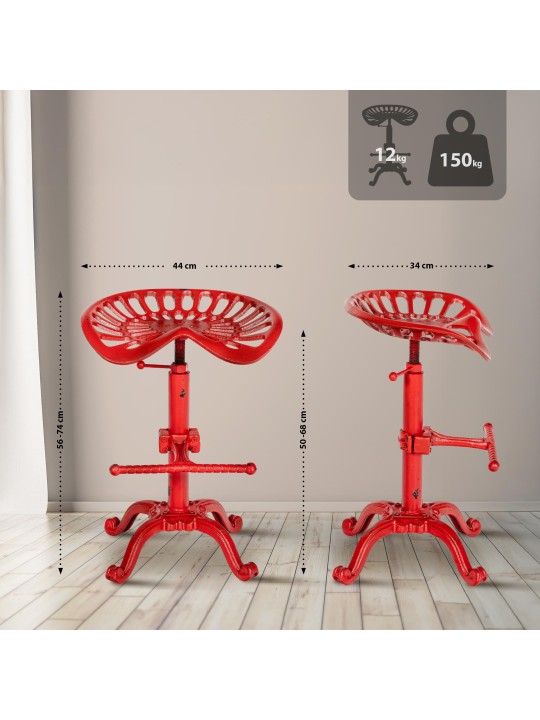 Tabouret de bar Butch, rouge