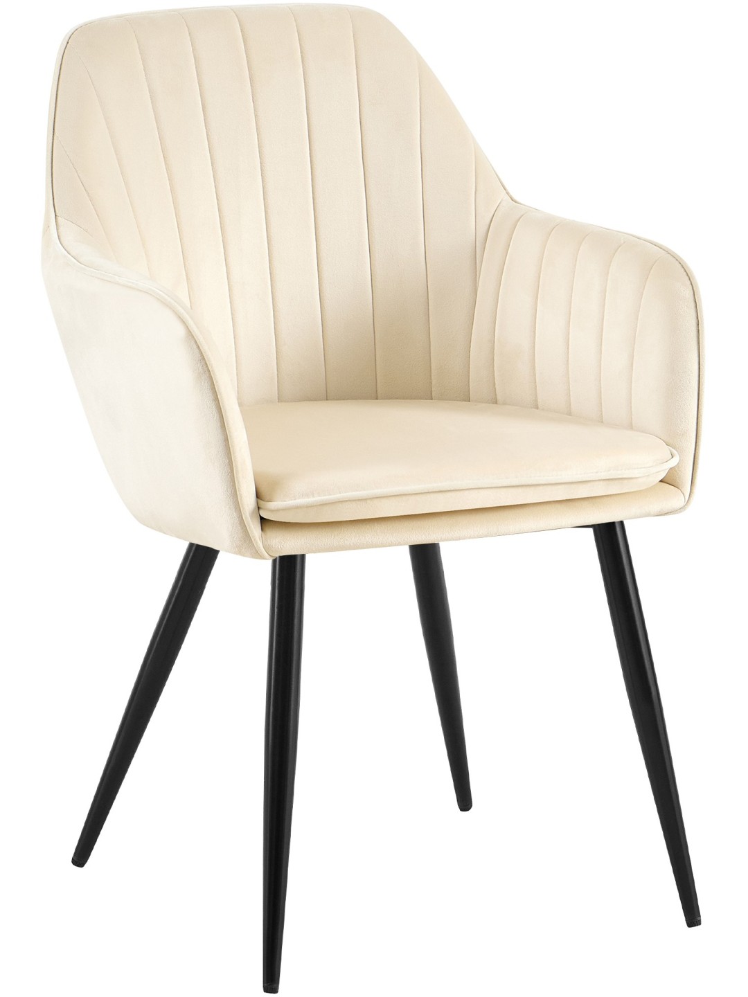 Chaise de salle à manger Cheryl velours, crème