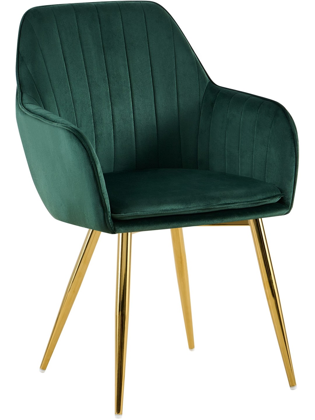 Chaise de salle à manger Cheryl velours or, vert