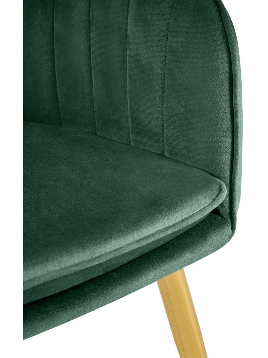 Chaise de salle à manger Cheryl velours or, vert Chaise de salle à manger Cheryl velours or, vert