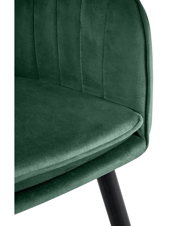 Chaise de salle à manger Cheryl velours, vert