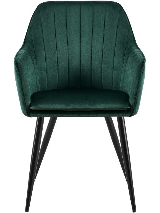 Chaise de salle à manger Cheryl velours, vert