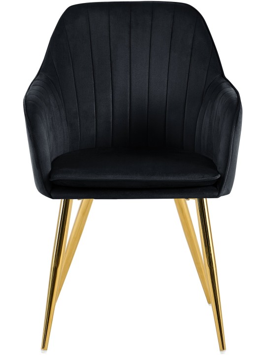 Chaise de salle à manger Cheryl velours or, noir Chaise de salle à manger Cheryl velours or, noir