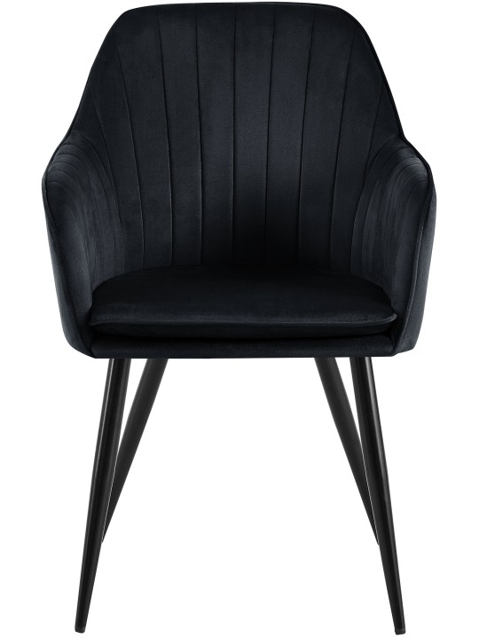 Chaise de salle à manger Cheryl velours, noir