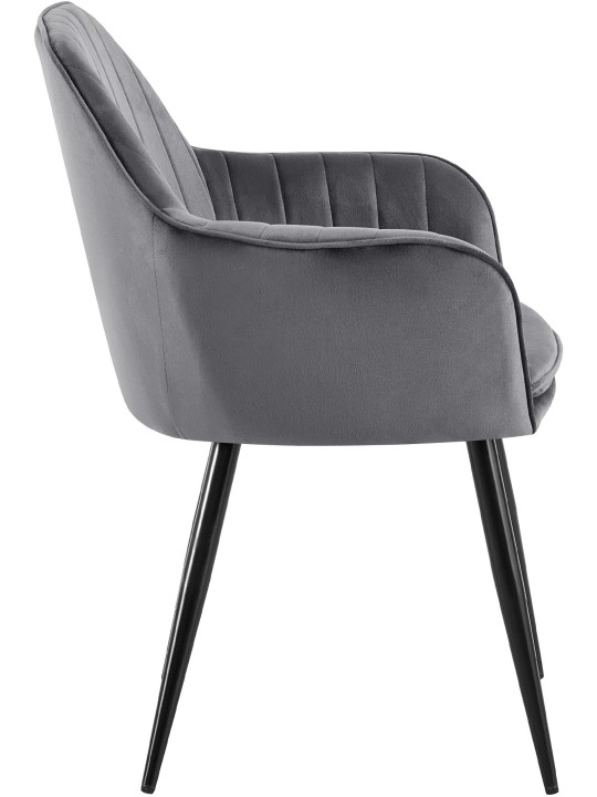 Chaise de salle à manger Cheryl velours, gris foncé Chaise de salle à manger Cheryl velours, gris foncé