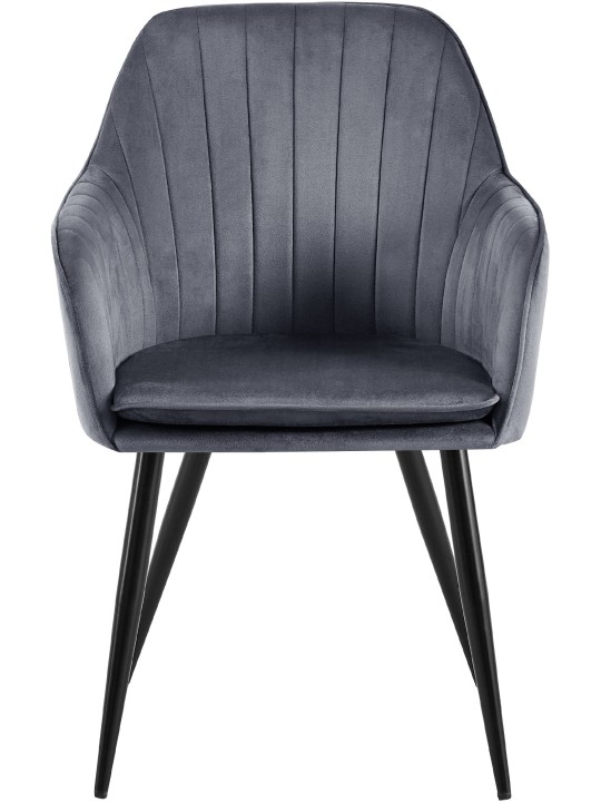 Chaise de salle à manger Cheryl velours, gris foncé Chaise de salle à manger Cheryl velours, gris foncé