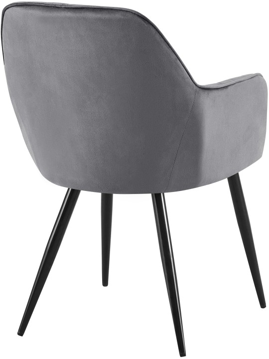 Chaise de salle à manger Cheryl velours, gris foncé Chaise de salle à manger Cheryl velours, gris foncé