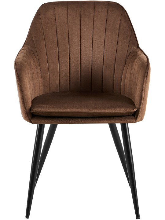 Chaise de salle à manger Cheryl velours, brun