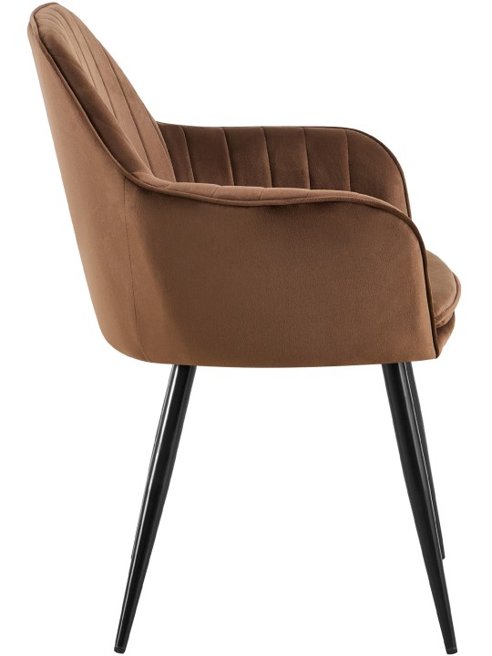 Chaise de salle à manger Cheryl velours, brun