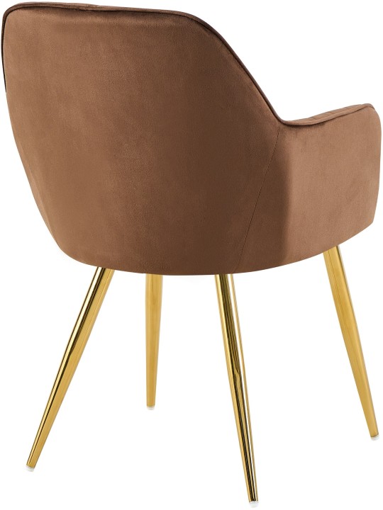 Chaise de salle à manger Cheryl velours or, brun