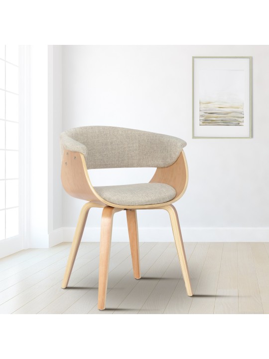 Chaise Bruce tissu naturel, crème